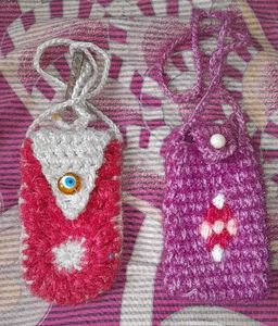 Handmade Crochet Mobile Covers Pouche Set of 4