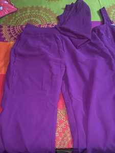 Beautiful Purple Embroidered suit set