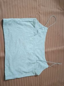 Grey Spaghetti Strap Crop Top for Women