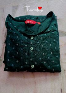 Fusion Green Printed Kurta
