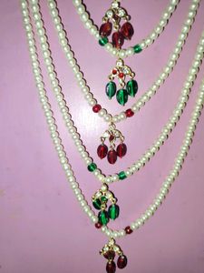 Brand New Elegant Marble Pearl Necklace Set