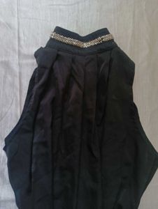 Embellished Black Sleeveless dress