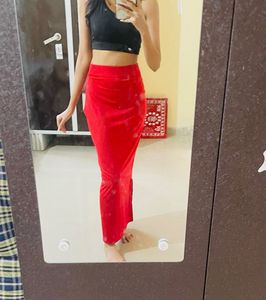Red Saree Shapewear with Slits