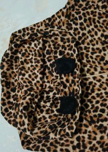 Leopard Print Jacket with Bow Details