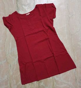 Maroon Khadi Textured Kurta