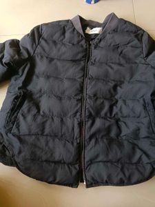 Black Puffer Bomber Jacket