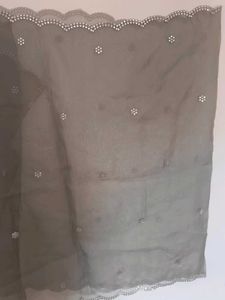Grey Embroidered Dupatta