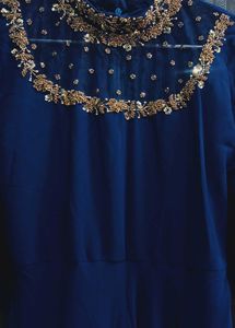 Elegant Royal Blue Embellished Gown