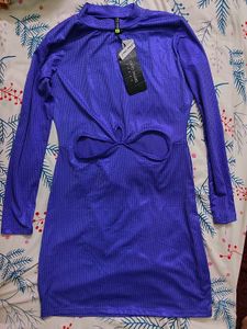 Cut-Out Metallic Mini Dress