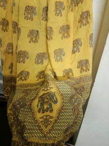 Yellow Elephant Print Ethnic Skirt