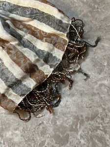 Striped Scarf with Fringe
