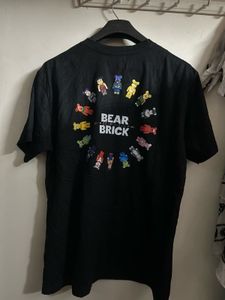 Black Graphic Tee with Bearbrick Characters