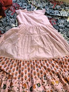 Pretty Pink Tiered Ethnic Gown