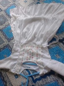 White Kurta with colorful embroidery