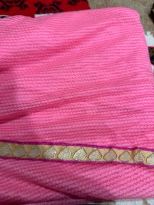 Elegant Pink Saree Very Light Weight