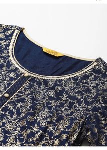 Elegant Aurelia Navy Floral Kurta
