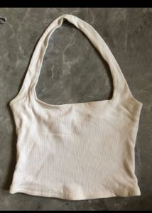 white halter neck top