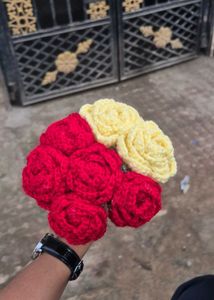 Handmade Crochet Rose Bouquet