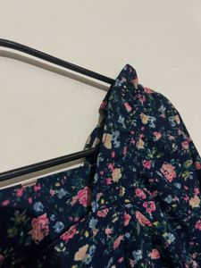 Floral Print Square Neck Top