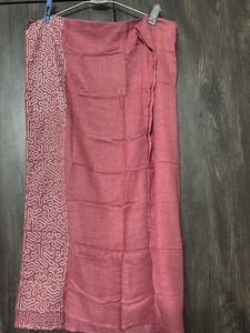 Elegant Pink stole with White Border