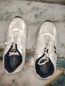 White & Navy Athletic Shoes