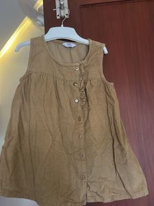 baby Tan Corduroy Button-Up dress