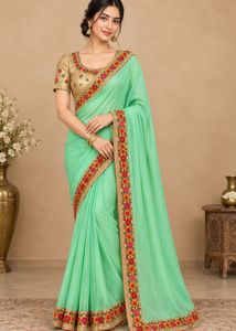 Beautiful Green Colour Saree