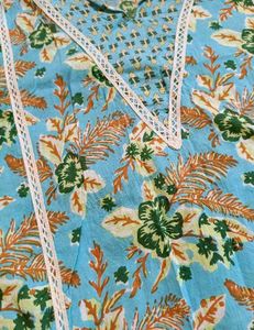 Blue Floral Kurta set
