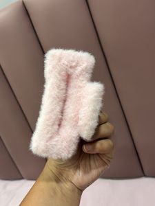 Fluffy Pink Hair Claw Clip