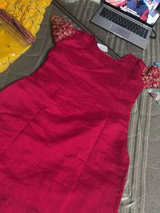 Designer Embroidered Silk Blouse in size m