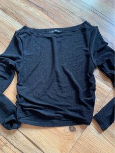 Sparkly Black Long Sleeve Top