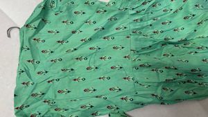 Green Printed Anarkali Kurta