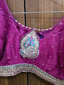 Exquisite Purple Embroidered Saree