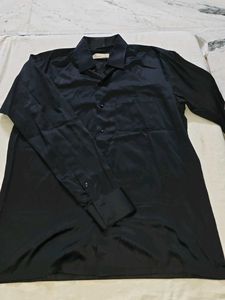 Men's Black Satin Shirt