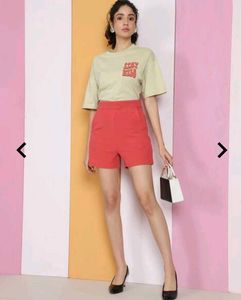 Red High-Waisted Shorts