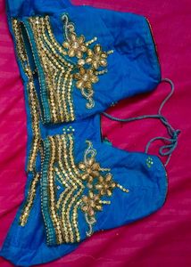 Net Heavy Stone Work  Blue 💙 Saree💙