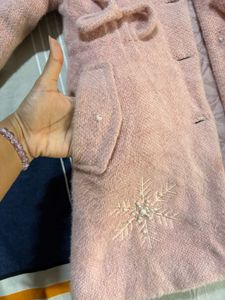 Chic Pink peachy Hooded Jacket
