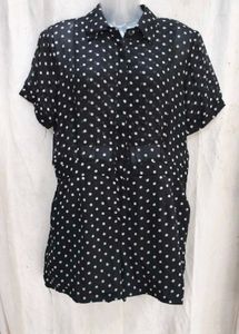 Black Polka Dot Button-Down jumper