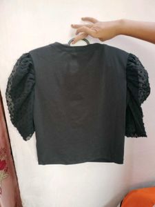 Chic Black Puff Sleeve Top