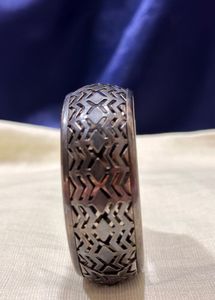 Antique Oxidised Silver Broad Kada