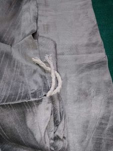 Shiny Silver Wide Leg Pants