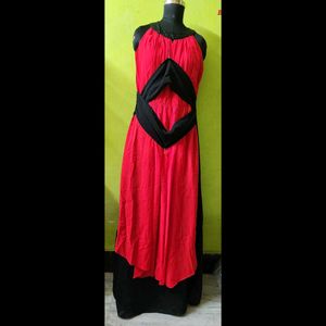 Elegant Red Maternity Gown
