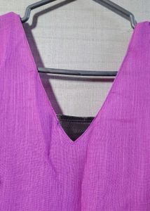 Vibrant Purple Ikat Print Gown