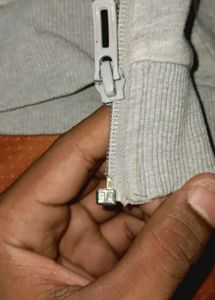 Adidas Grey Zip-Up Hoodie