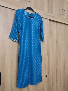 Aurelia Teal Ikat Print Kurta