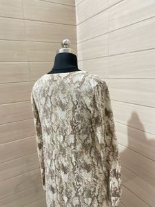 OLD NAVY Snakeskin Print Long Sleeve Dress