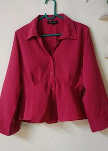 Chic Red Peplum Top