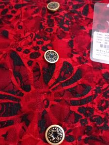 Red Printed Puff Sleeves dress 8to10 years