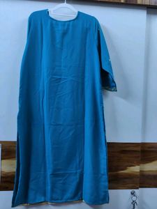XXL - Blue Kurta Set with Gold Embroidery