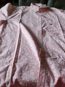 Peach Coloured Pure Cotton Shirt For Men